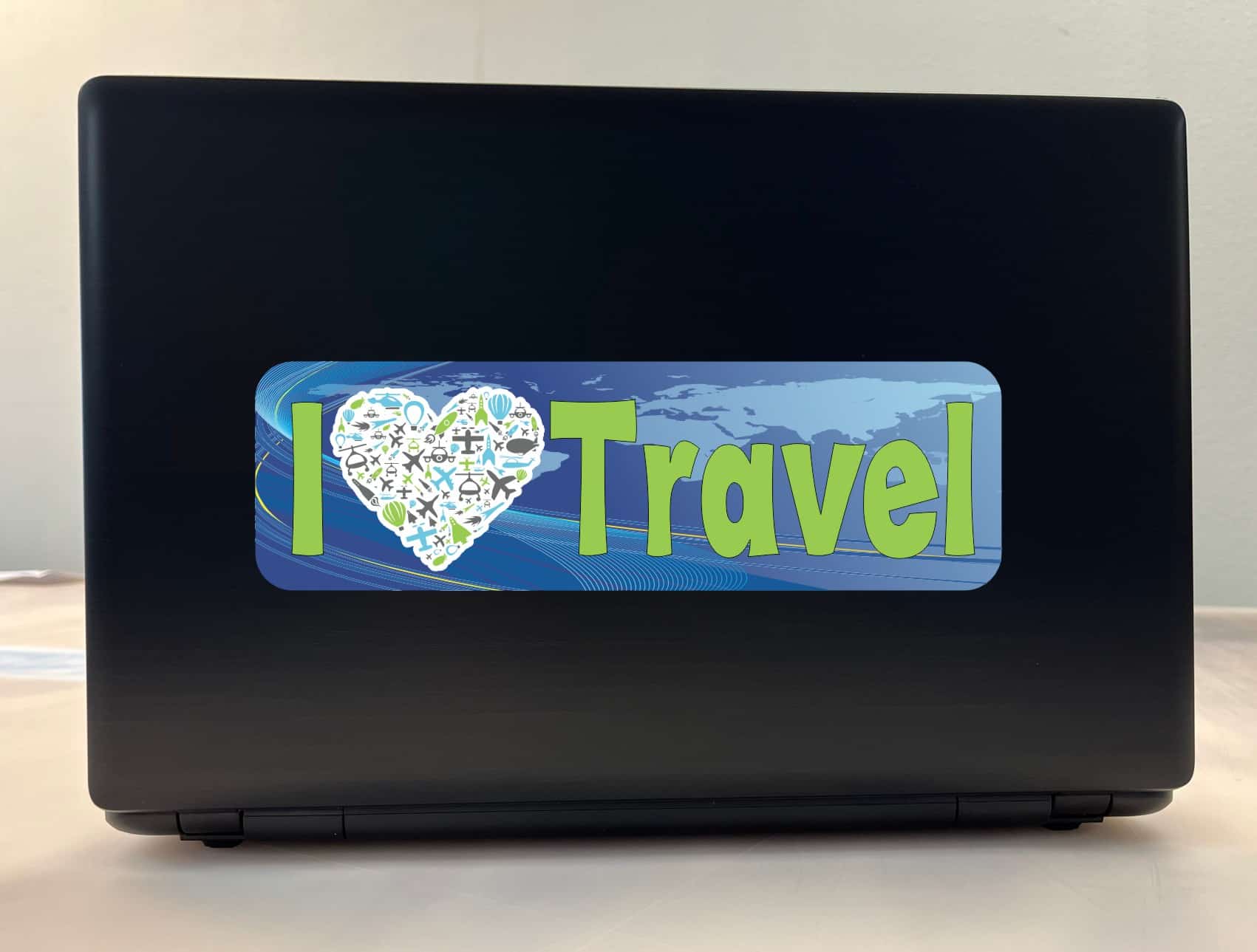 10in x 3in I Love Travel Bumper Sticker Vinyl Car Truck Window Stickers