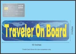 10in x 3in Traveler On Board Magnet Magnetic Vehicle Door Travel Magnets
