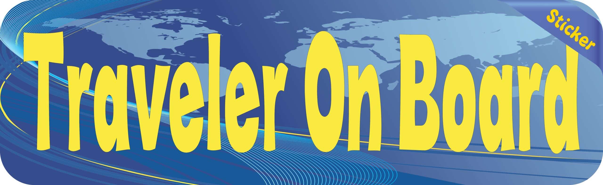 10in x 3in Traveler On Board Bumper Sticker Vinyl Truck Window Stickers