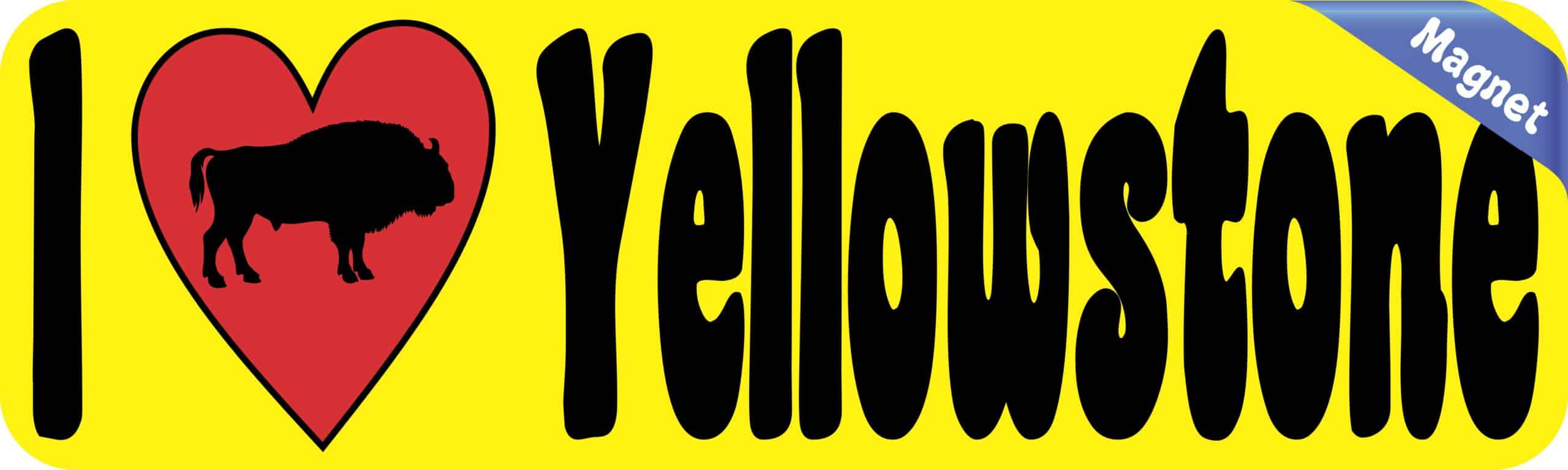 10in x 3in I Love Yellowstone Magnet Magnetic Car Truck Bumper Magnets