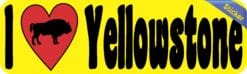 10in x 3in I Love Yellowstone Bumper Sticker Vinyl Vehicle Window Stickers