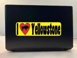 10in x 3in I Love Yellowstone Bumper Sticker Vinyl Vehicle Window Stickers