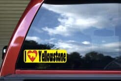 10in x 3in Bear I Love Yellowstone Bumper Sticker Vinyl Vehicle Stickers