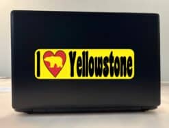 10in x 3in Bear I Love Yellowstone Bumper Sticker Vinyl Vehicle Stickers