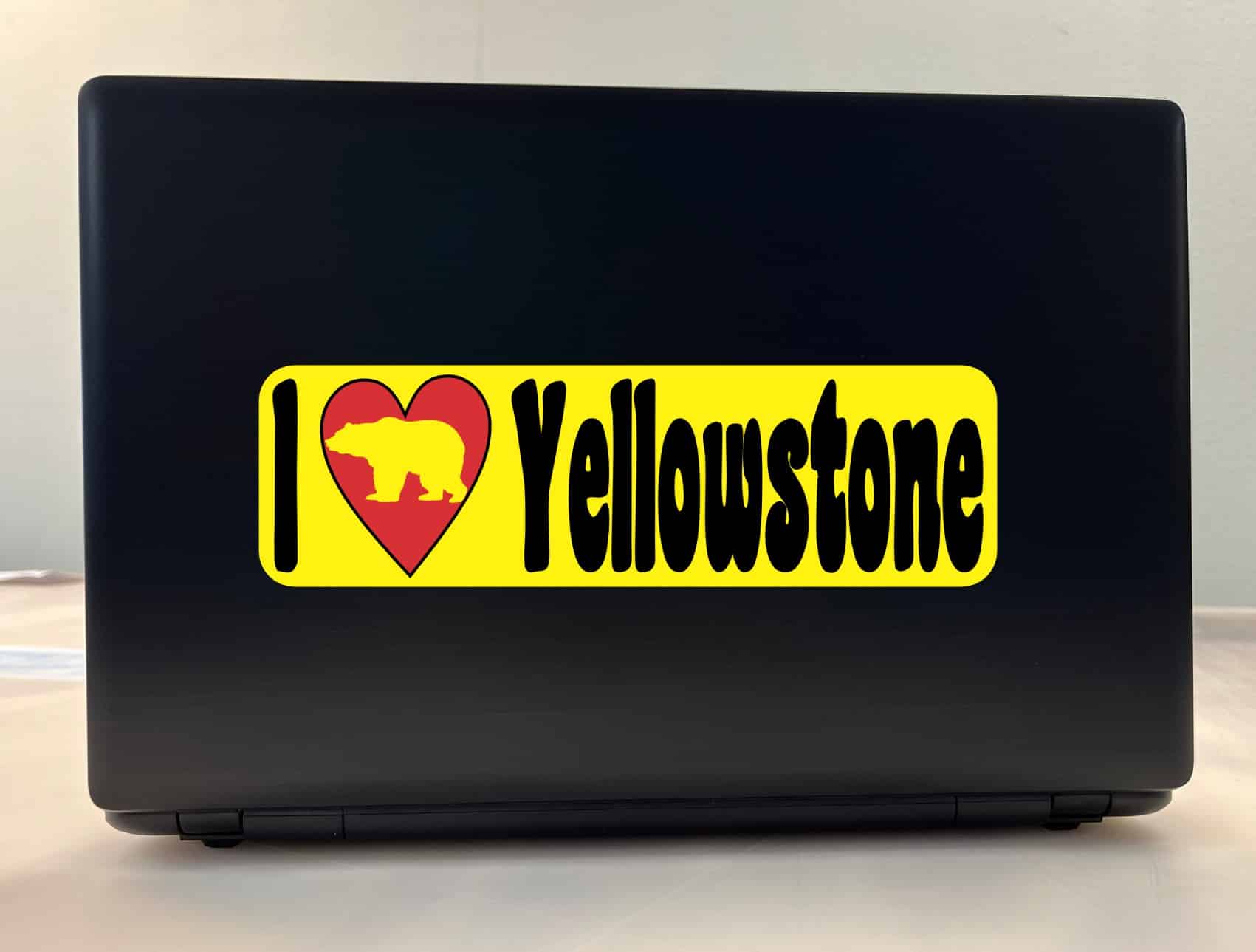 10in x 3in Bear I Love Yellowstone Bumper Sticker Vinyl Vehicle Stickers