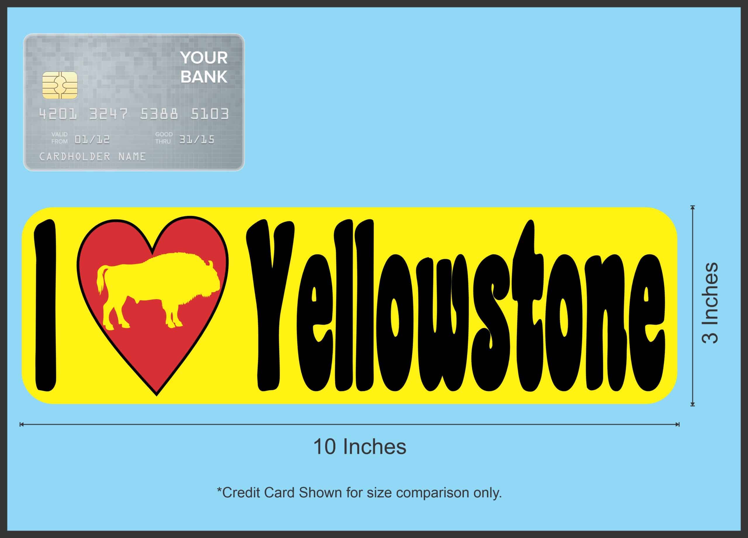 10in x 3in Bison I Love Yellowstone Magnet Magnetic Vehicle Bumper Magnets