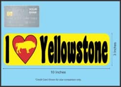 10in x 3in Bison I Love Yellowstone Bumper Sticker Vinyl Vehicle Stickers