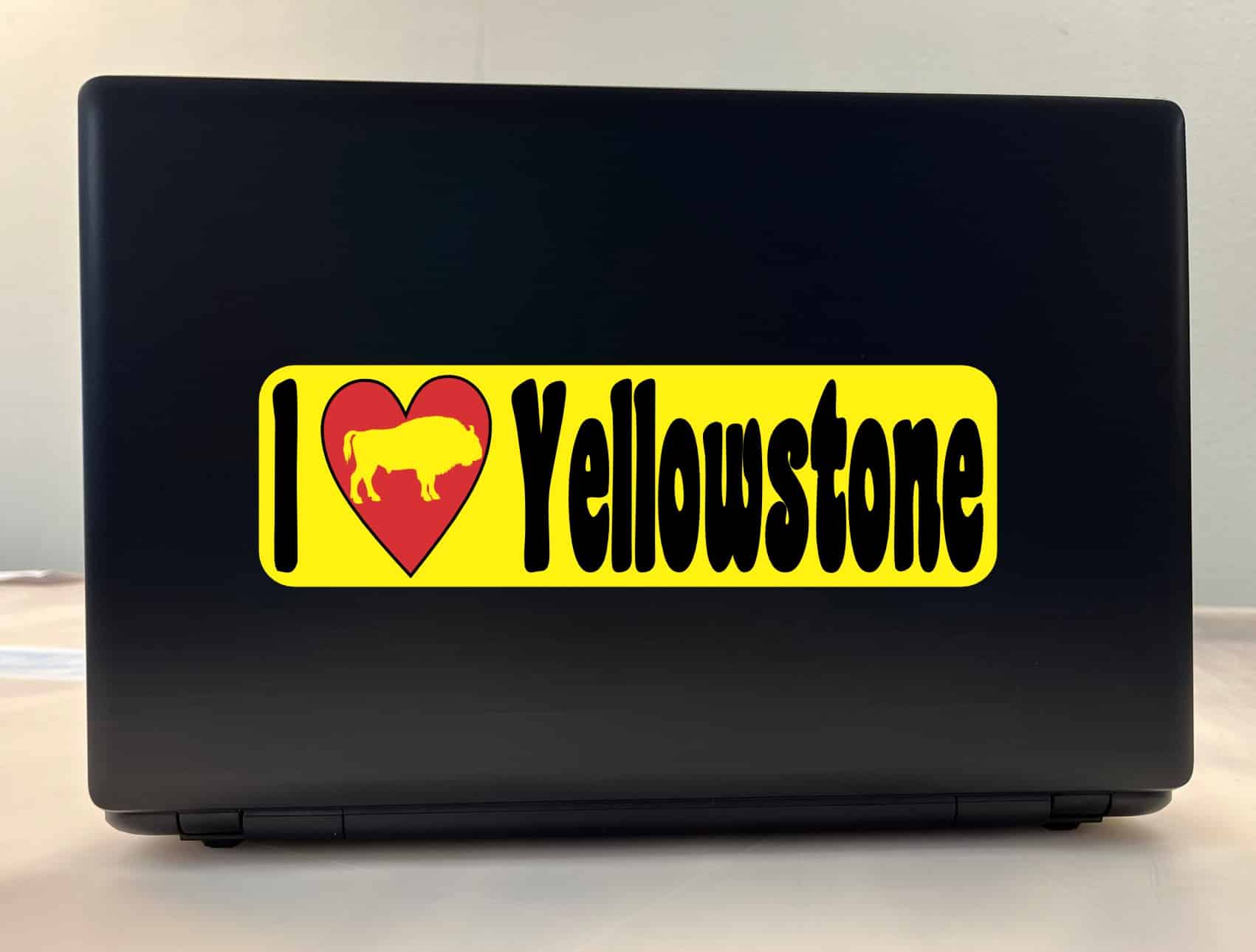 10in x 3in Bison I Love Yellowstone Bumper Sticker Vinyl Vehicle Stickers