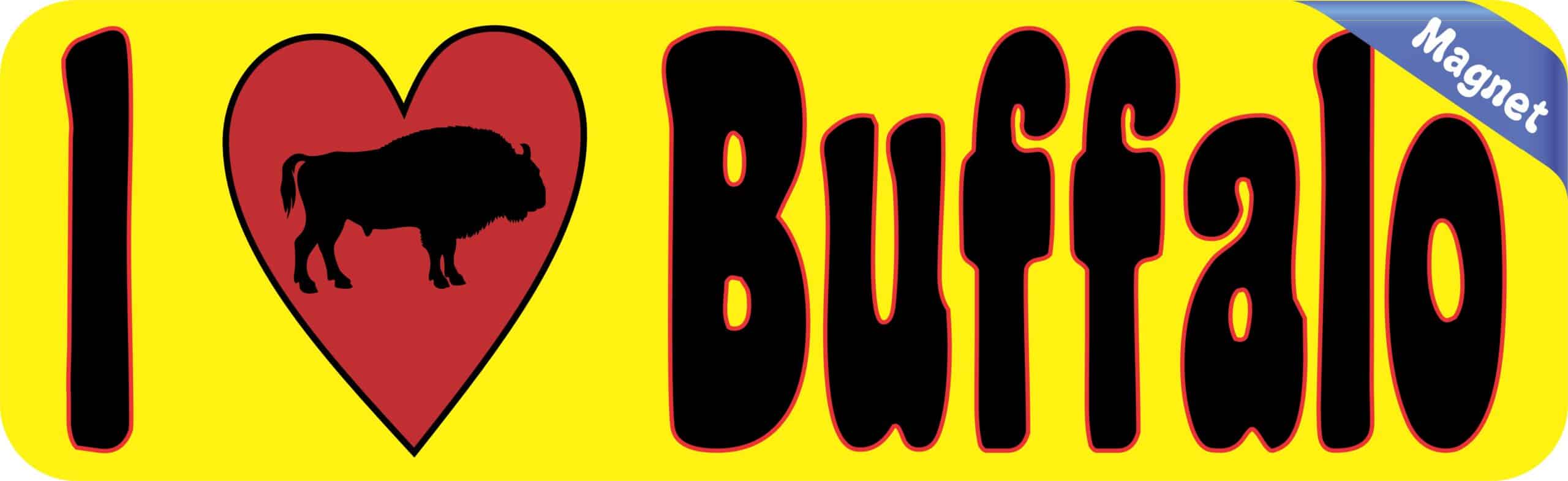 10in x 3in I Love Buffalo Magnet Magnetic Animal Vehicle Bumper Magnets