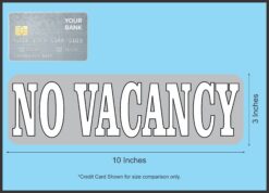 10in x 3in Gray No Vacancy Sticker Vinyl Stickers Decal Business Sign