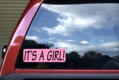 10in x 3in Pink Its A Girl Bumper Sticker