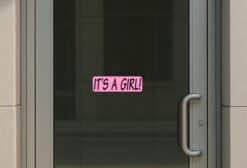 10in x 3in Pink Its A Girl Bumper Sticker