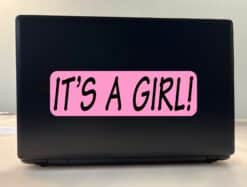10in x 3in Pink Its A Girl Bumper Sticker