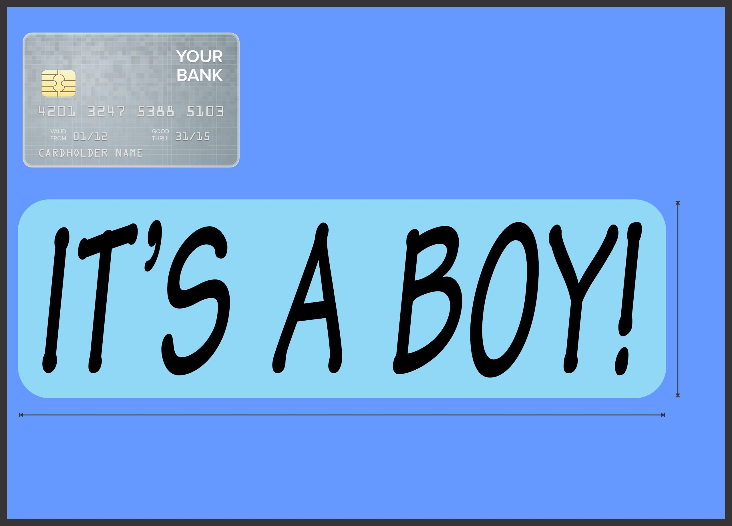 10in x 3in Blue It's A Boy Magnet Magnetic Car Door Truck Bumper Magnets