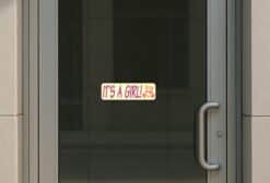10in x 3in Teddy Bear Its A Girl Bumper Sticker