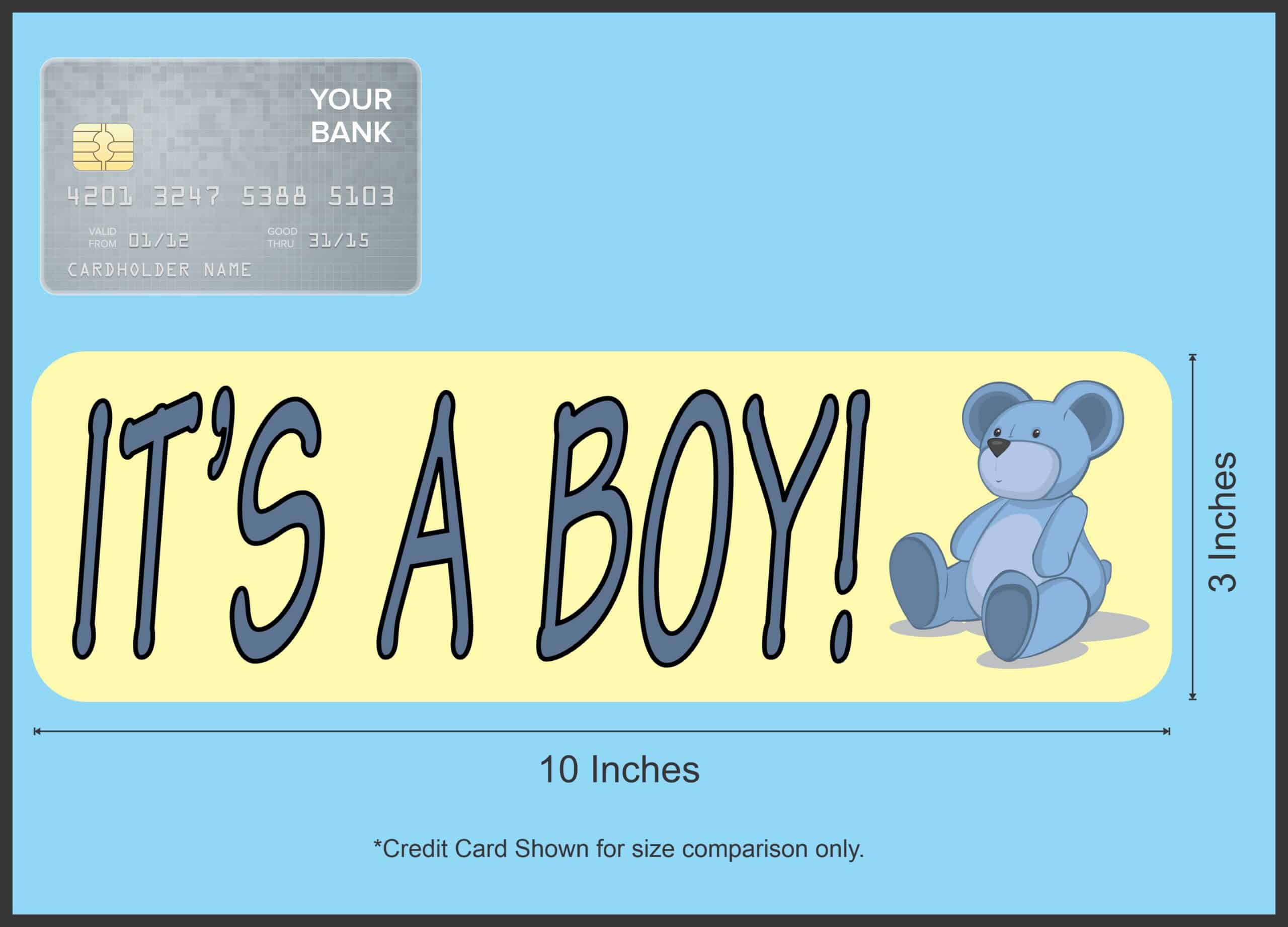 10in x 3in Teddy Bear Its A Boy Magnet