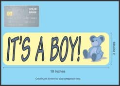 10in x 3in Teddy Bear Its A Boy Bumper Sticker