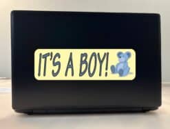 10in x 3in Teddy Bear Its A Boy Bumper Sticker