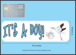10in x 3in Stork Its A Boy Bumper Sticker