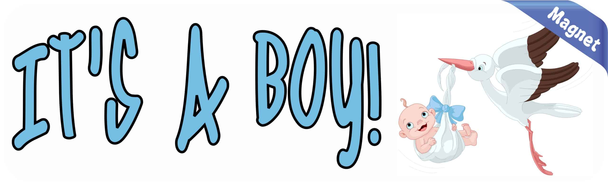 10in x 3in Stork Its A Boy Magnet