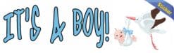 10in x 3in Stork Its A Boy Bumper Sticker