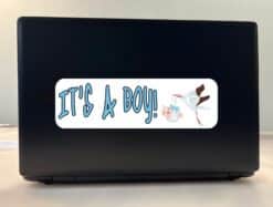 10in x 3in Stork Its A Boy Bumper Sticker