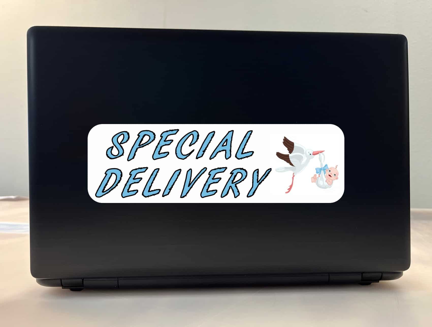 10in x 3in Blue Special Delivery Bumper Sticker Vinyl Vehicle Baby Stickers