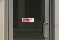 10in x 3in Pink Special Delivery Bumper Sticker Vinyl Baby Car Stickers