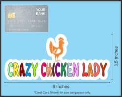 8in x 3.5in Crazy Chicken Lady Bumper Sticker Vinyl Vehicle Decal Stickers