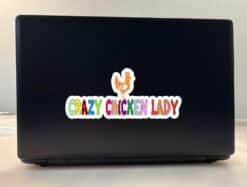 8in x 3.5in Crazy Chicken Lady Bumper Sticker Vinyl Vehicle Decal Stickers