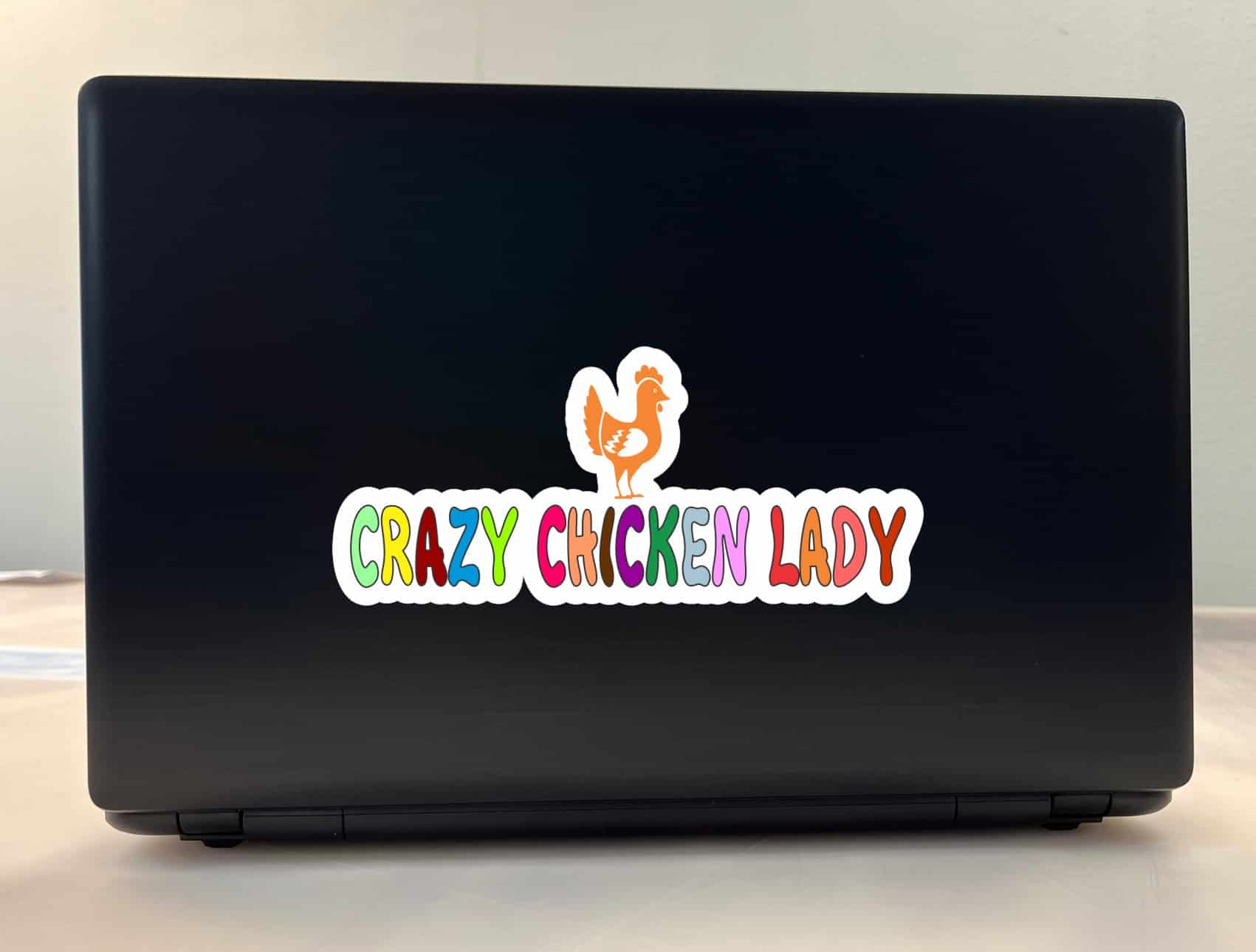 8in x 3.5in Crazy Chicken Lady Bumper Sticker Vinyl Vehicle Decal Stickers