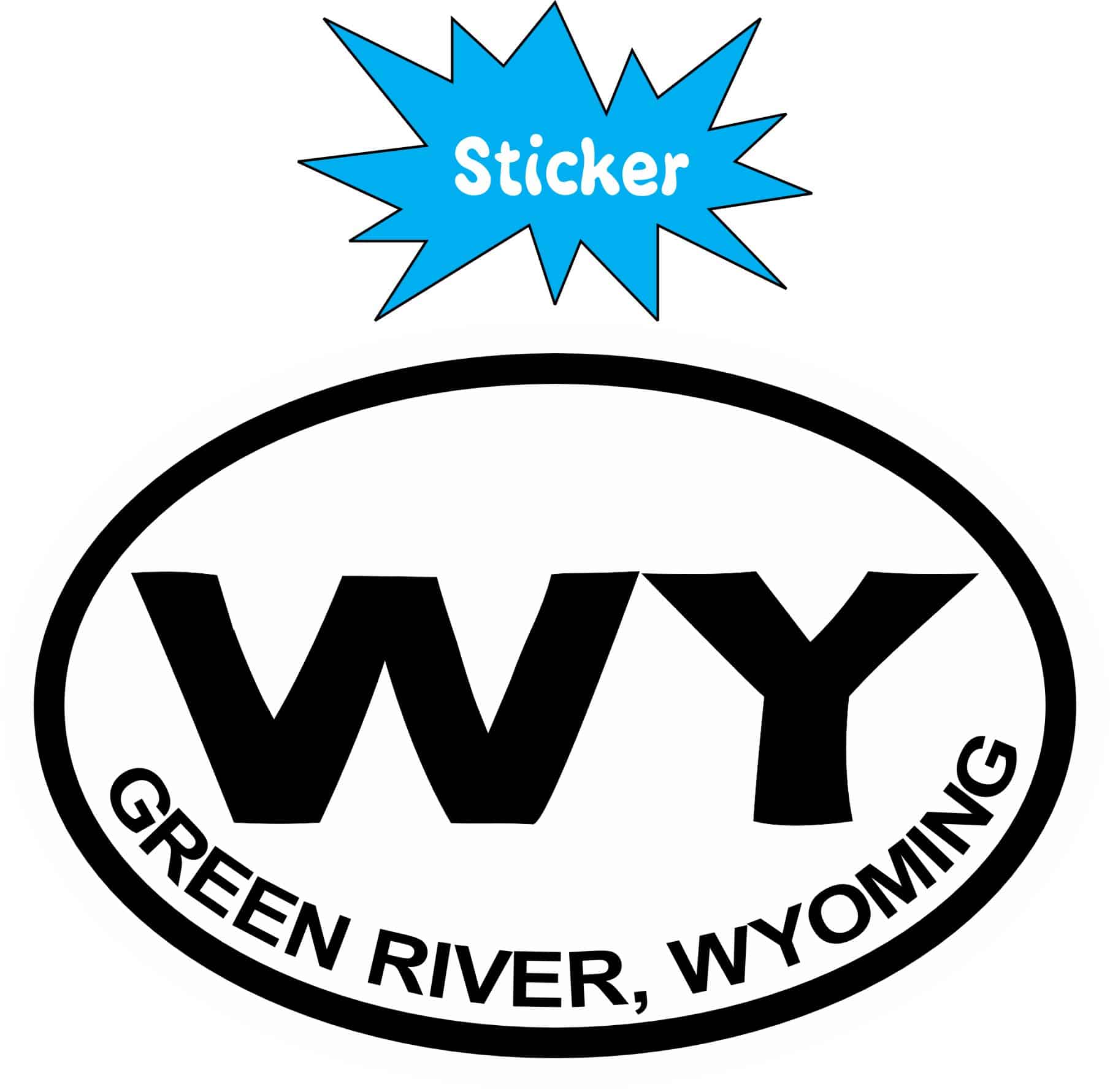 3in x 2in Oval Green River Wyoming Sticker Vinyl Cities Bumper Stickers - Image 2