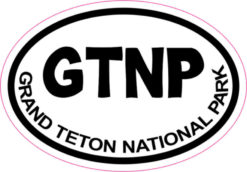 White Oval Grand Teton National Park sticker