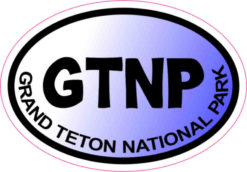 Blue Oval Grand Teton National Park sticker
