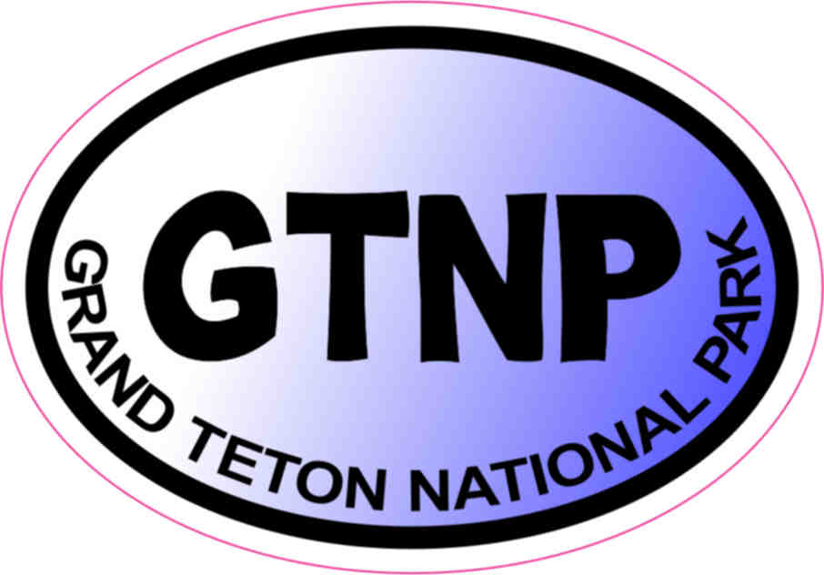 Blue Oval Grand Teton National Park sticker