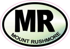 Green Oval MR Mount Rushmore sticker