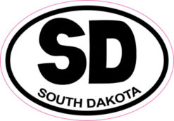 Oval SD South Dakota sticker