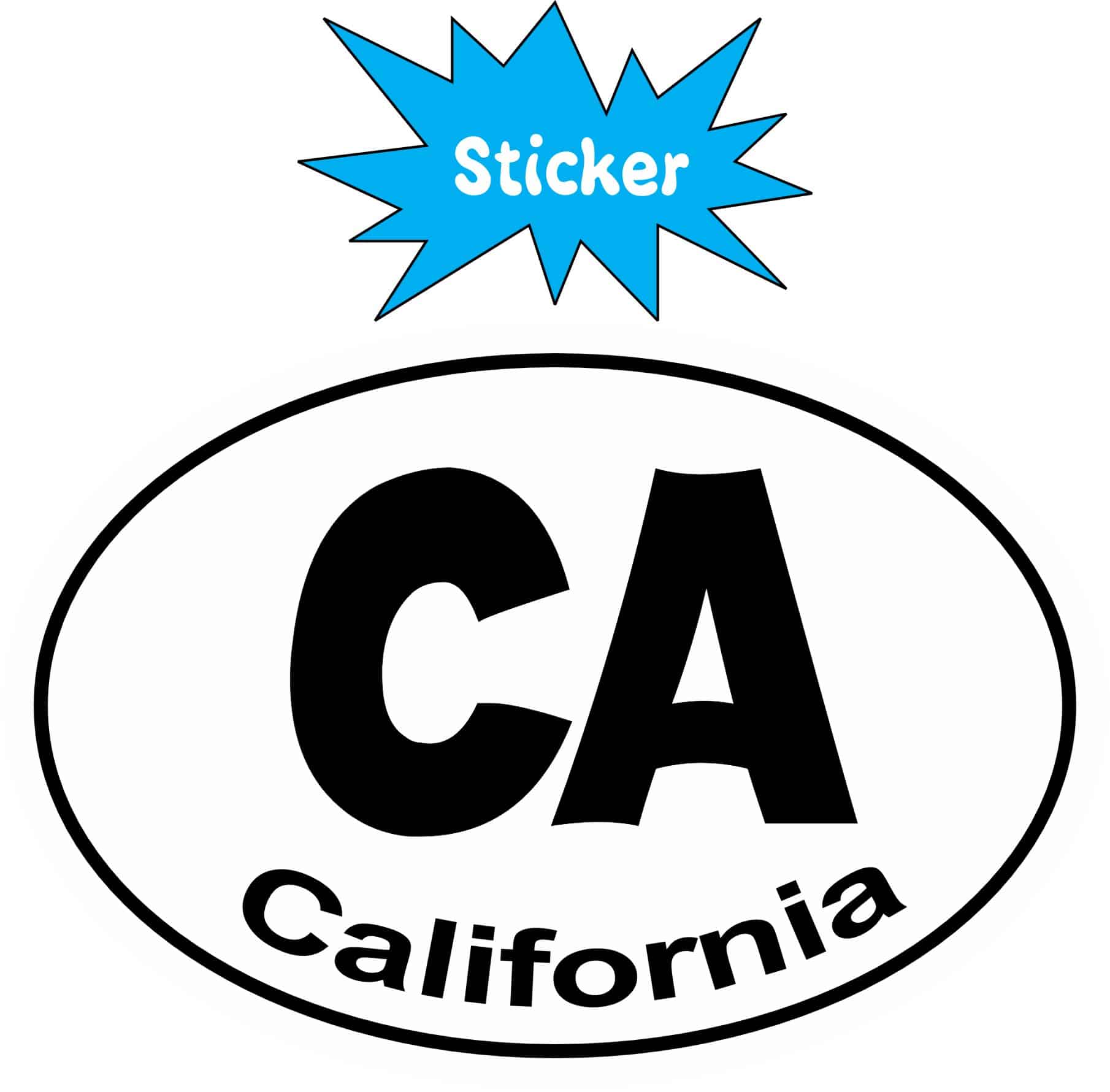 3in x 2in Oval CA California Sticker Vinyl Vehicle Window State Stickers - Image 2