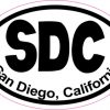 Oval SDC San Diego California sticker