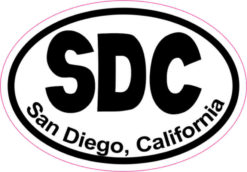 Oval SDC San Diego California sticker
