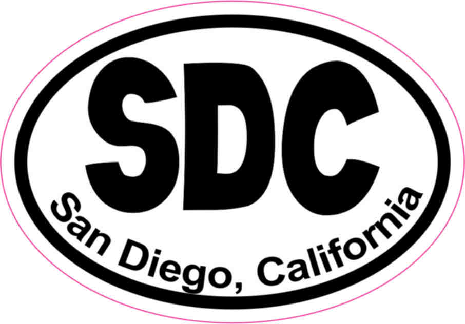 Oval SDC San Diego California sticker