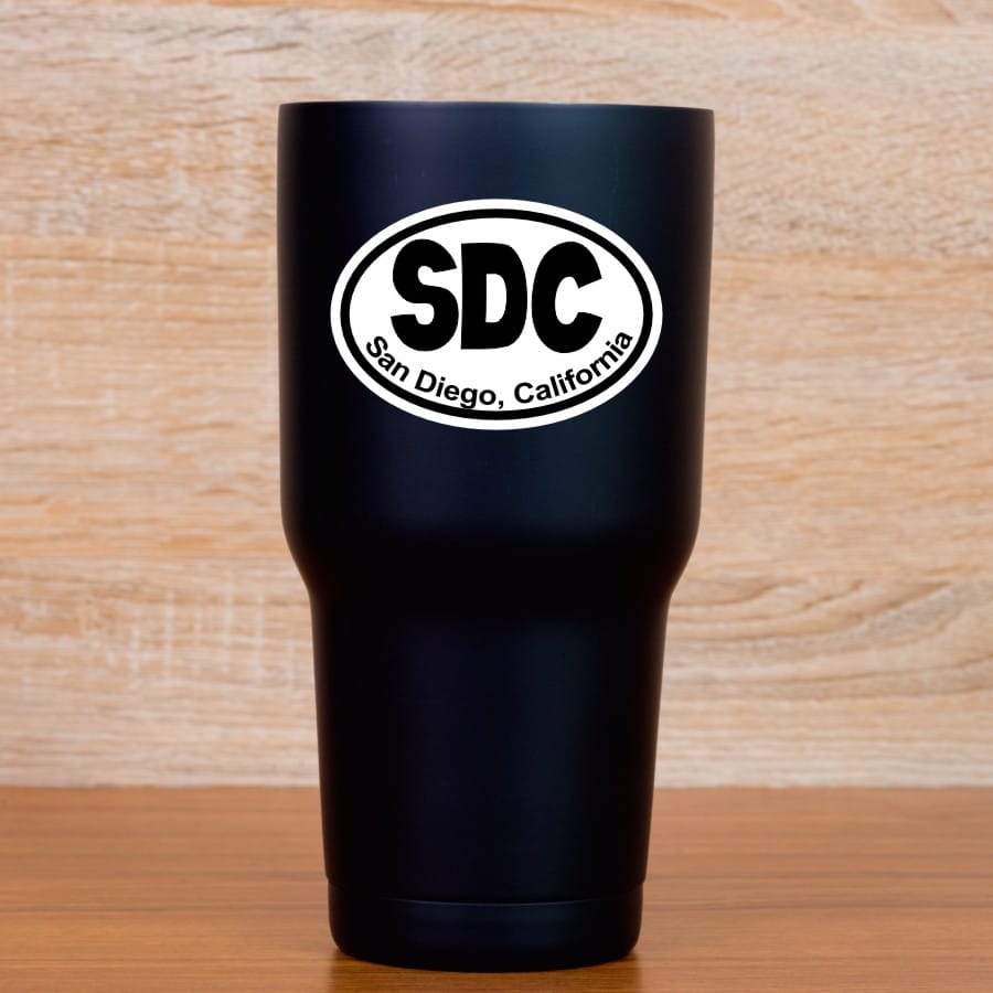 3in x 2in Oval SDC San Diego California Sticker Vinyl City Bumper Stickers - Image 4