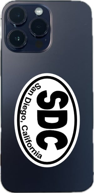 3in x 2in Oval SDC San Diego California Sticker Vinyl City Bumper Stickers - Image 5