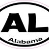 Oval AL Alabama sticker