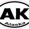 Oval AK Alaska sticker