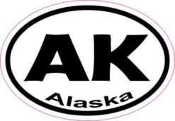 Oval AK Alaska sticker