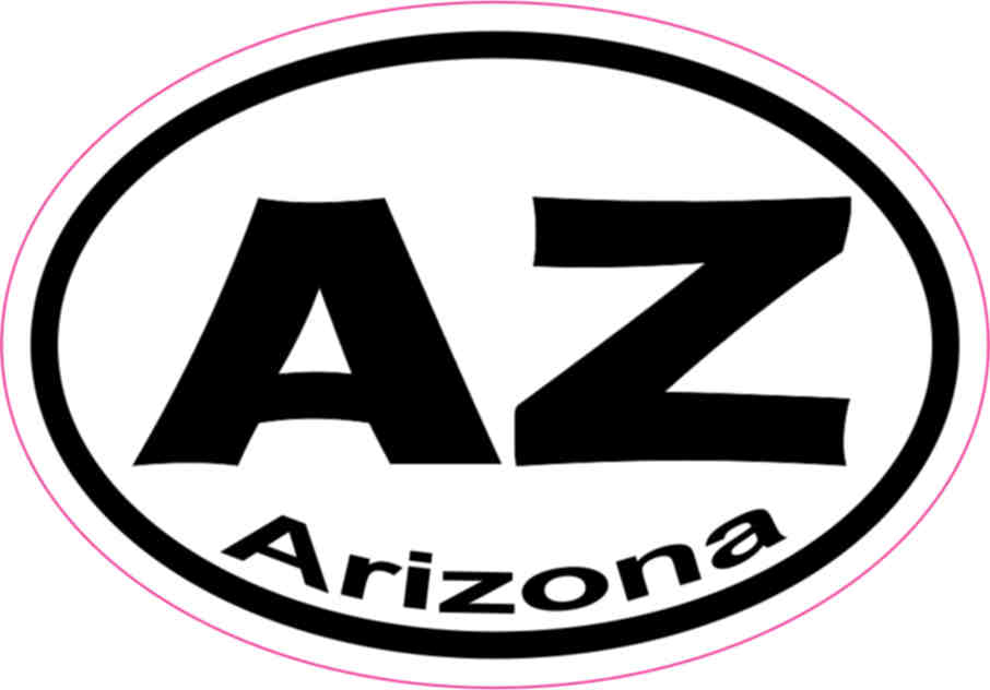3in x 2in Oval AZ Arizona Sticker Vinyl Car Window State Bumper Stickers