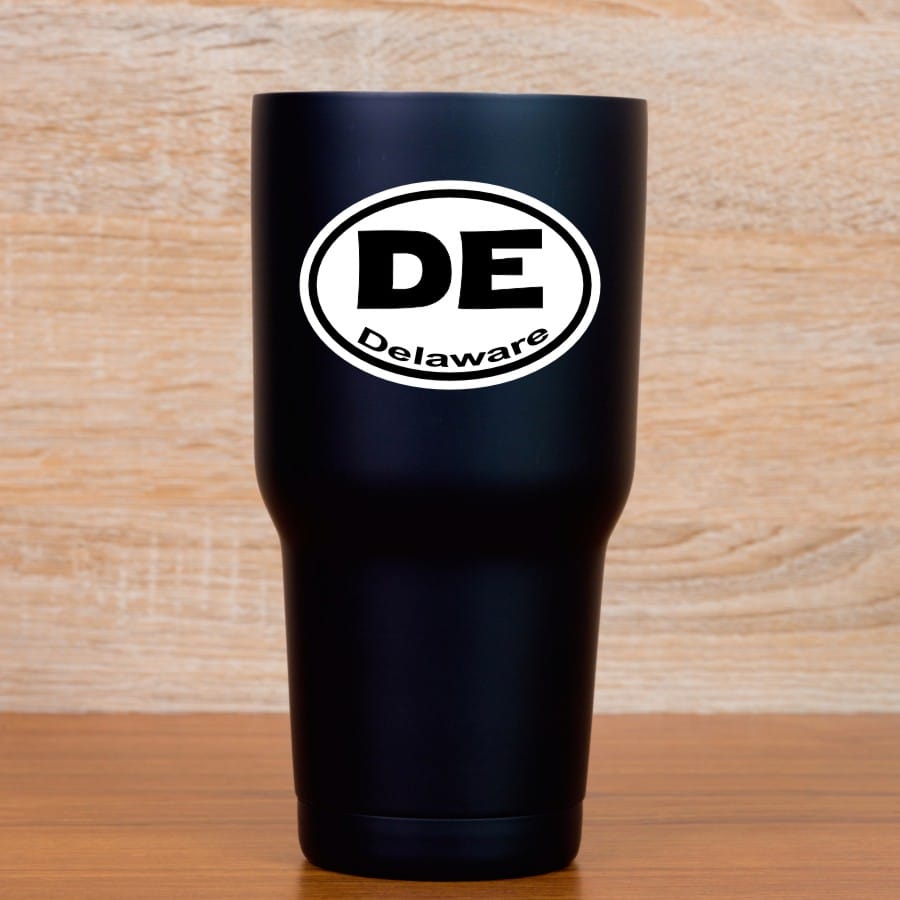 3in x 2in Oval DE Delaware Sticker Vinyl Car Window State Bumper Stickers - Image 5