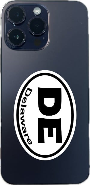 3in x 2in Oval DE Delaware Sticker Vinyl Car Window State Bumper Stickers - Image 6