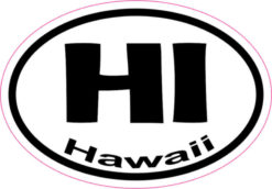 Oval HI Hawaii sticker